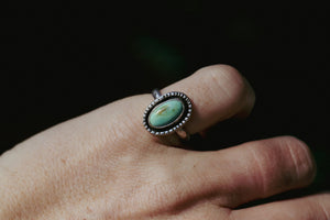 Silver and Turquoise Mirs Stacker Ring Size 6.25