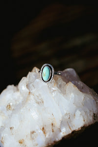 Silver and Turquoise Mirs Stacker Ring Size 6.25