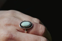 Load image into Gallery viewer, Silver and Turquoise Mirs Stacker Ring Size 8