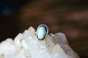 Silver and Turquoise Mirs Stacker Ring Size 8