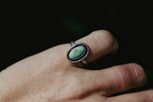 Load image into Gallery viewer, Silver and Turquoise Mirs Stacker Ring Size 6.25