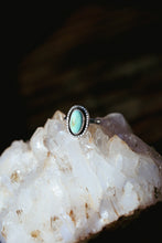 Load image into Gallery viewer, Silver and Turquoise Mirs Stacker Ring Size 6.25