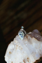 Load image into Gallery viewer, Art Deco Rainbow Sapphire + Variscite Size 8.5