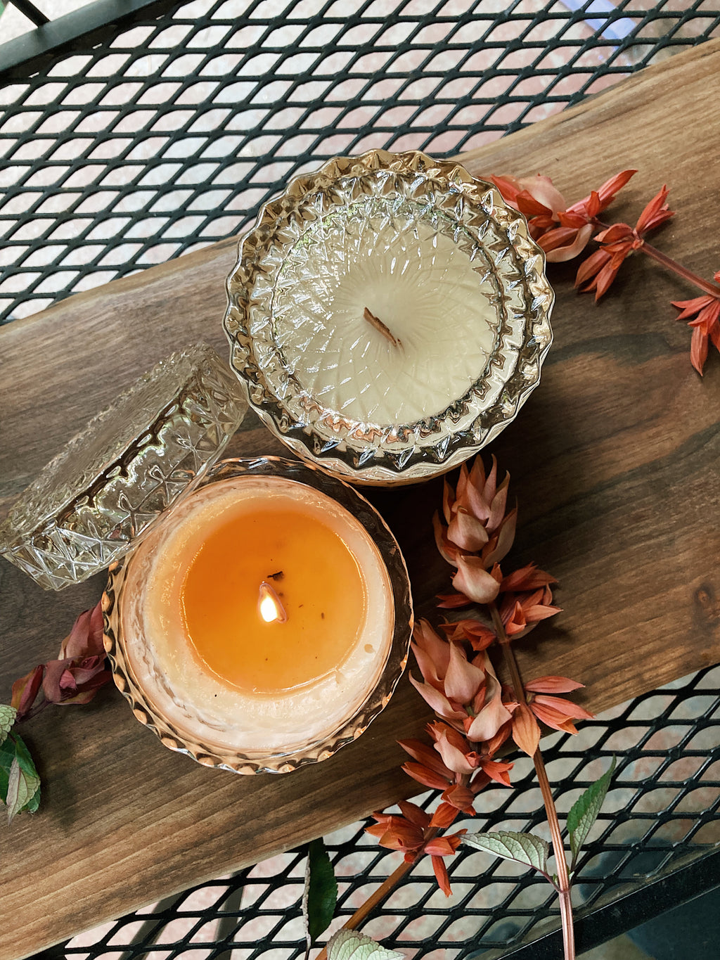 Champagne Cut Glass Candle